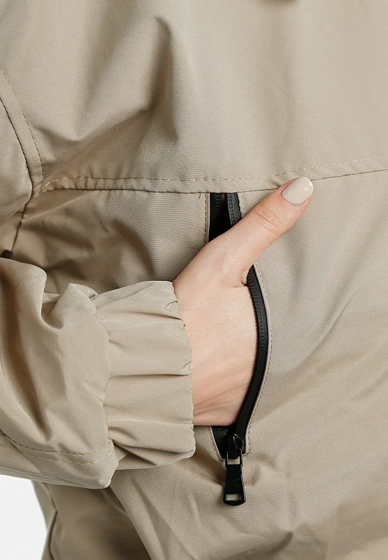 Drawstring Cropped Woven Jacket By RUW