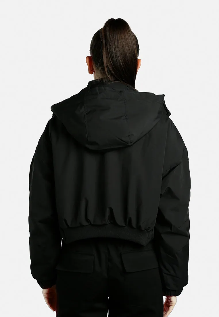 Drawstring Cropped Woven Jacket By RUW