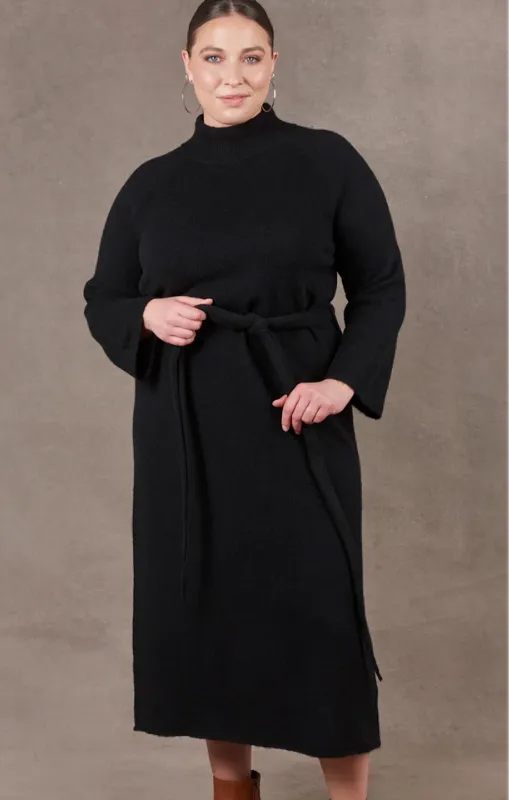 Eb & Ive - PAARL TIE KNIT DRESS - EBONY - last one
