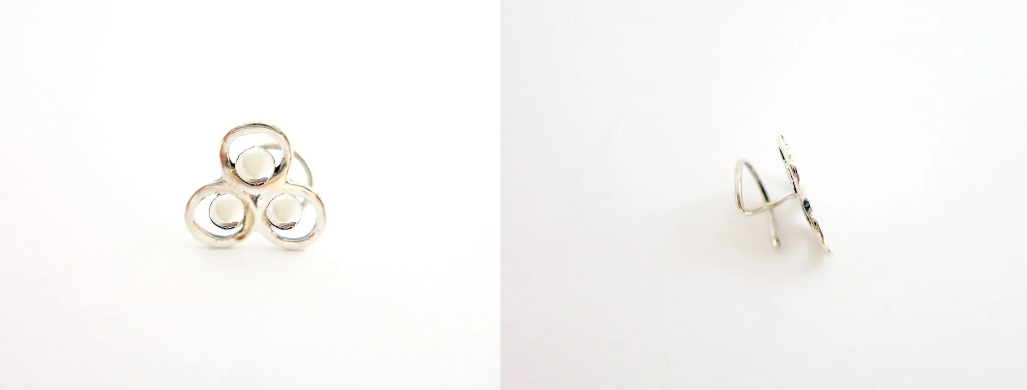 Elegant, three-circle nose pin