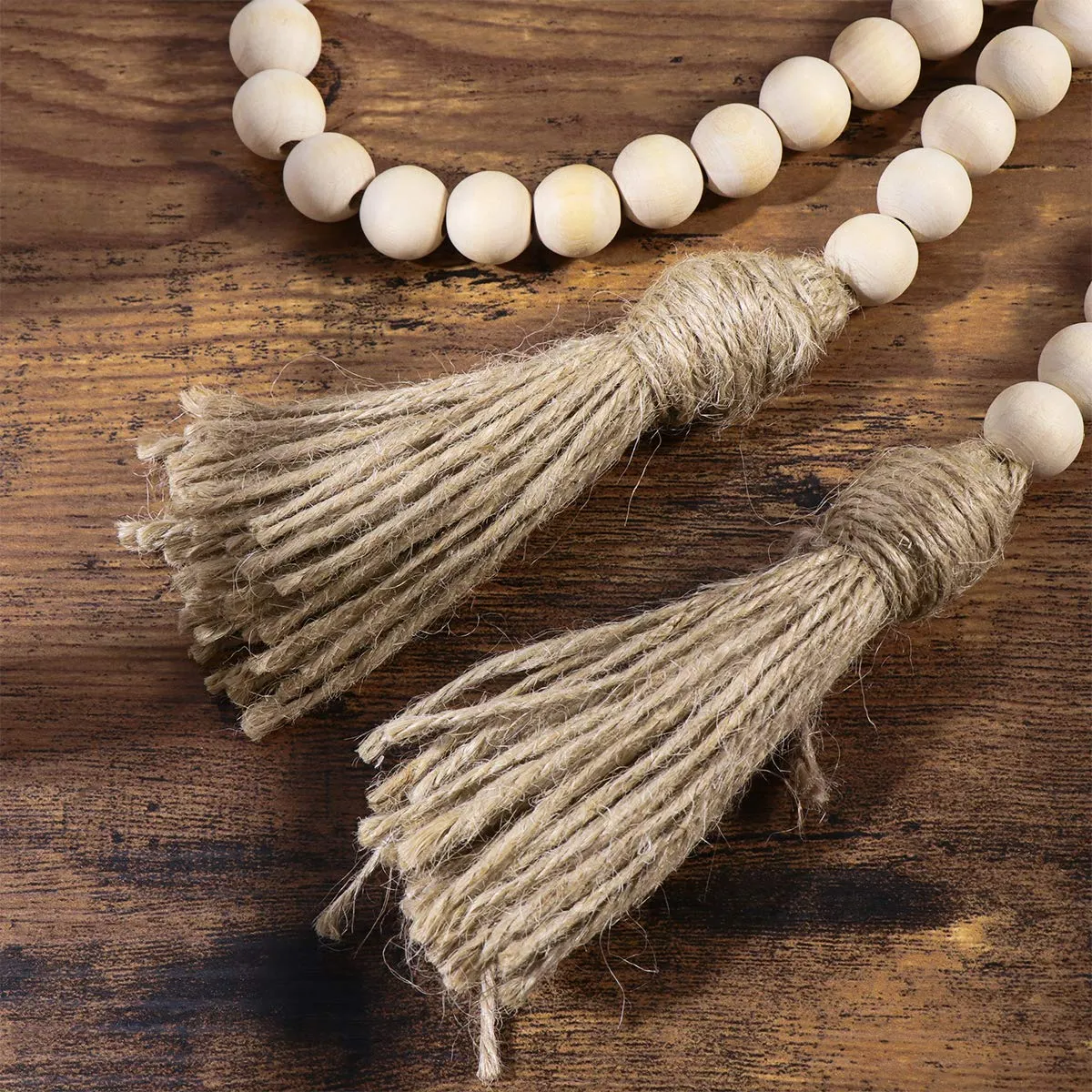 Farmhouse Rustic Wood Bead Garland