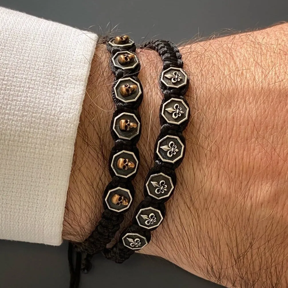 Fleur De Lis Woven Men Bracelet