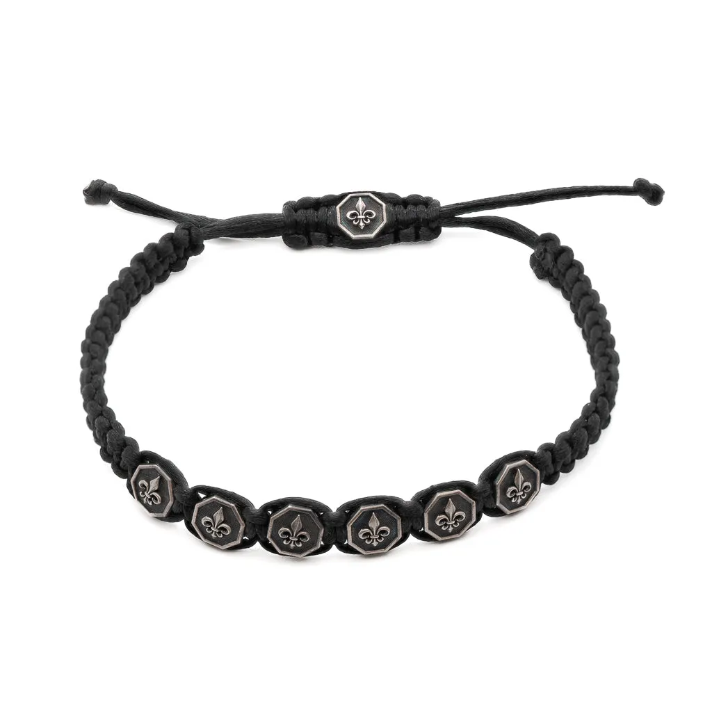Fleur De Lis Woven Men Bracelet