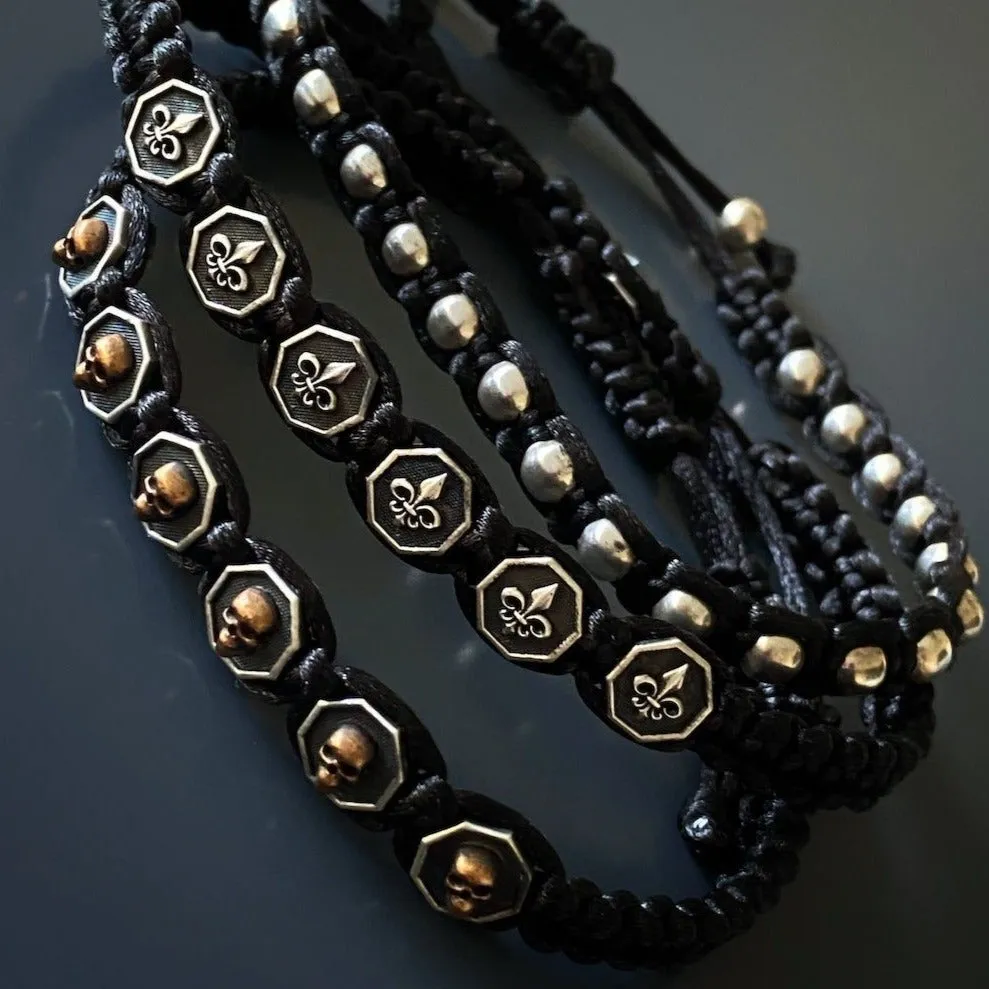 Fleur De Lis Woven Men Bracelet