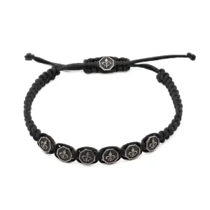 Fleur De Lis Woven Men Bracelet