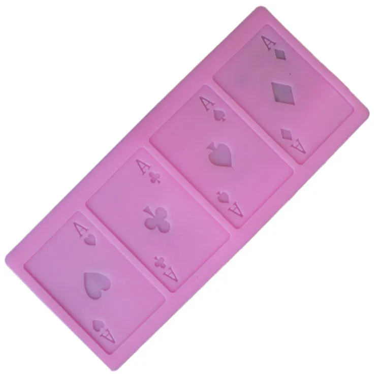 Four aces cards Silicone Mold -food mold / uv resin molds C135 4 cavity