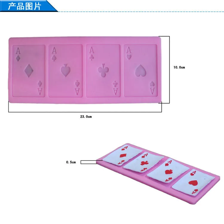 Four aces cards Silicone Mold -food mold / uv resin molds C135 4 cavity