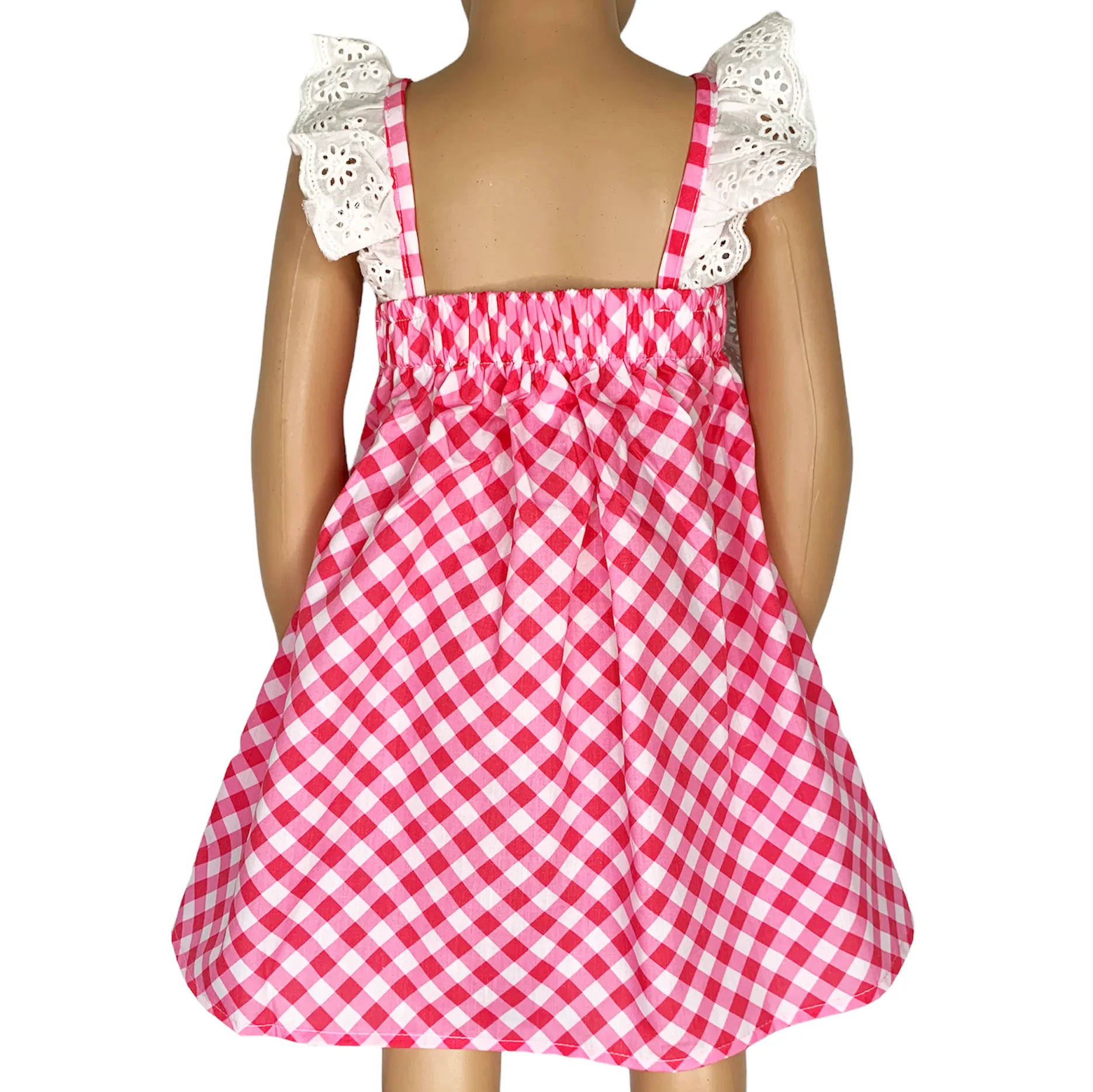 Girls Gingham Eyelet Ruffle Spring/Summer Party Easter Dress