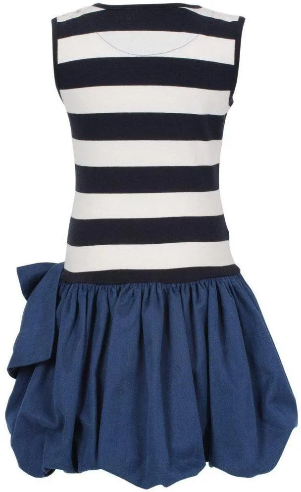 Girls Navy Blue Stripe Dress