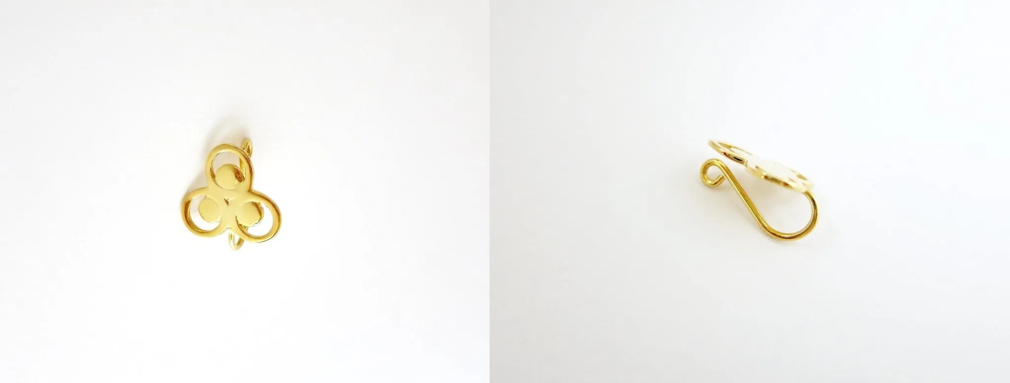 Gold-plated, elegant, three-circle nose pin