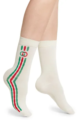 Gucci Technical Mini Trilly Tennis Socks in White