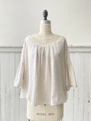 hand embroidered thistle hill cotton peasant top