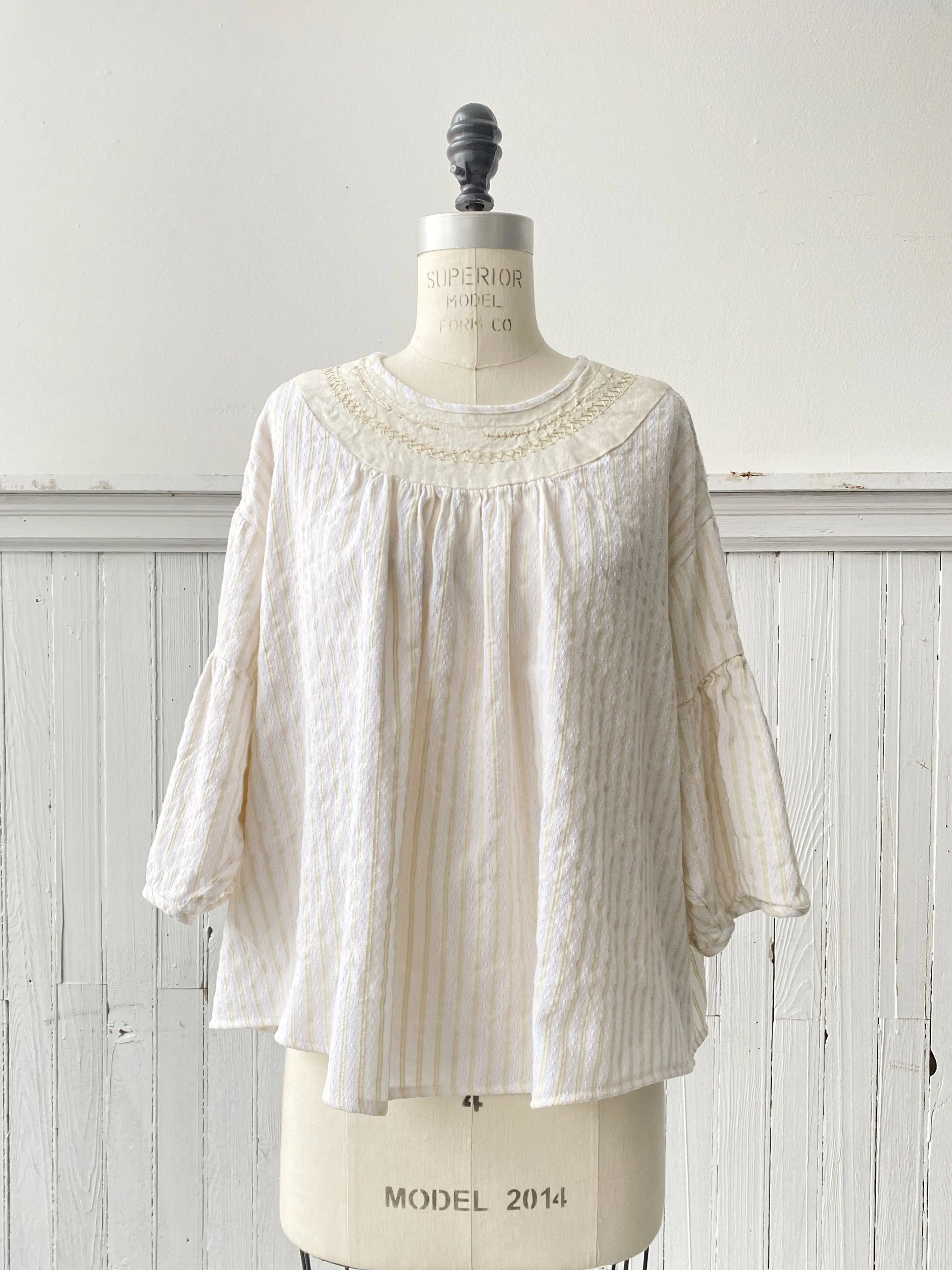 hand embroidered thistle hill cotton peasant top