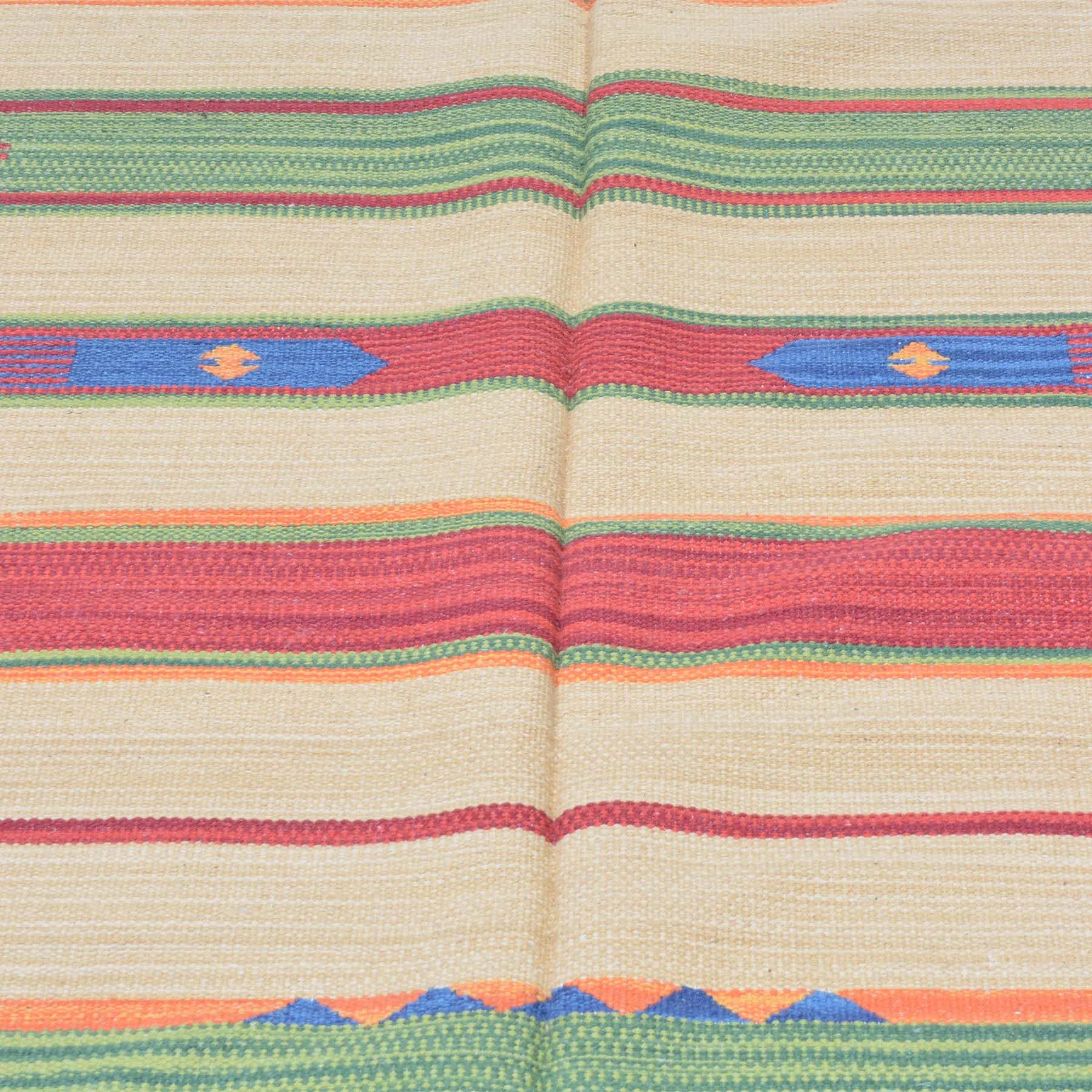 Hand-Woven Cotton Durrie Reversible Handmade Rug (Size 5.1 X 7.5) Brrsf-1110