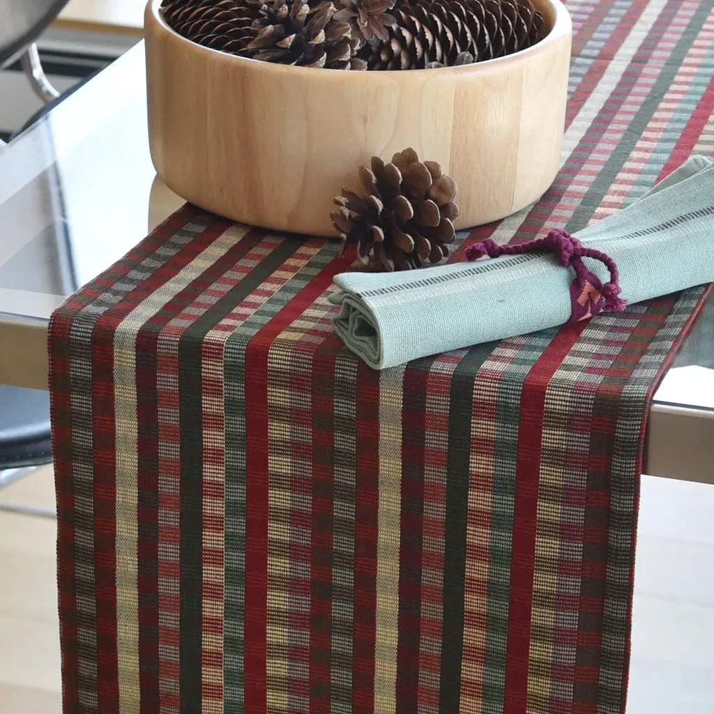 Hand Woven Cuadritos Table Runner | Forest