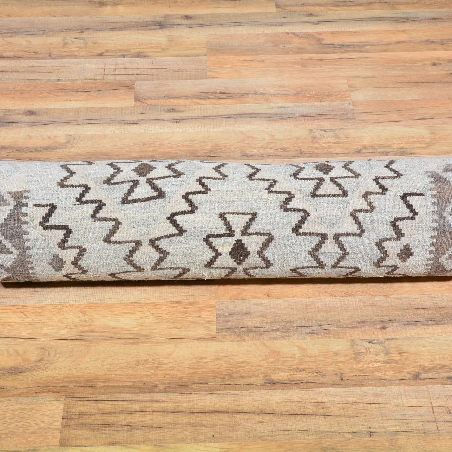 Hand-Woven Flatweave Afghan Kilim Extra Long Runner 100% Wool Rug (Size 2.8 X 32.8) Cwral-7098