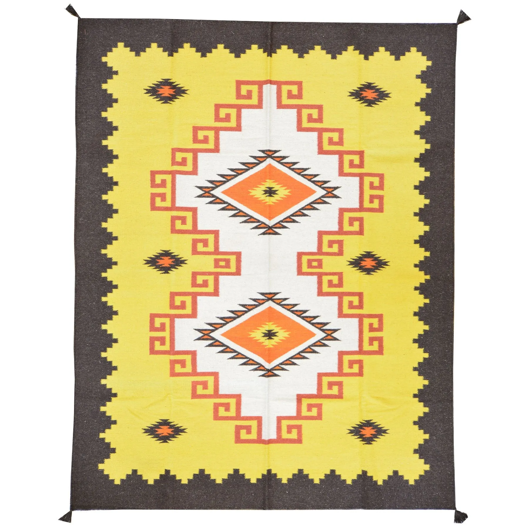 Hand-Woven Oriental Southwestern Design Kilim Wool Rug (Size 6.1 X 9.0) Cwral-4083