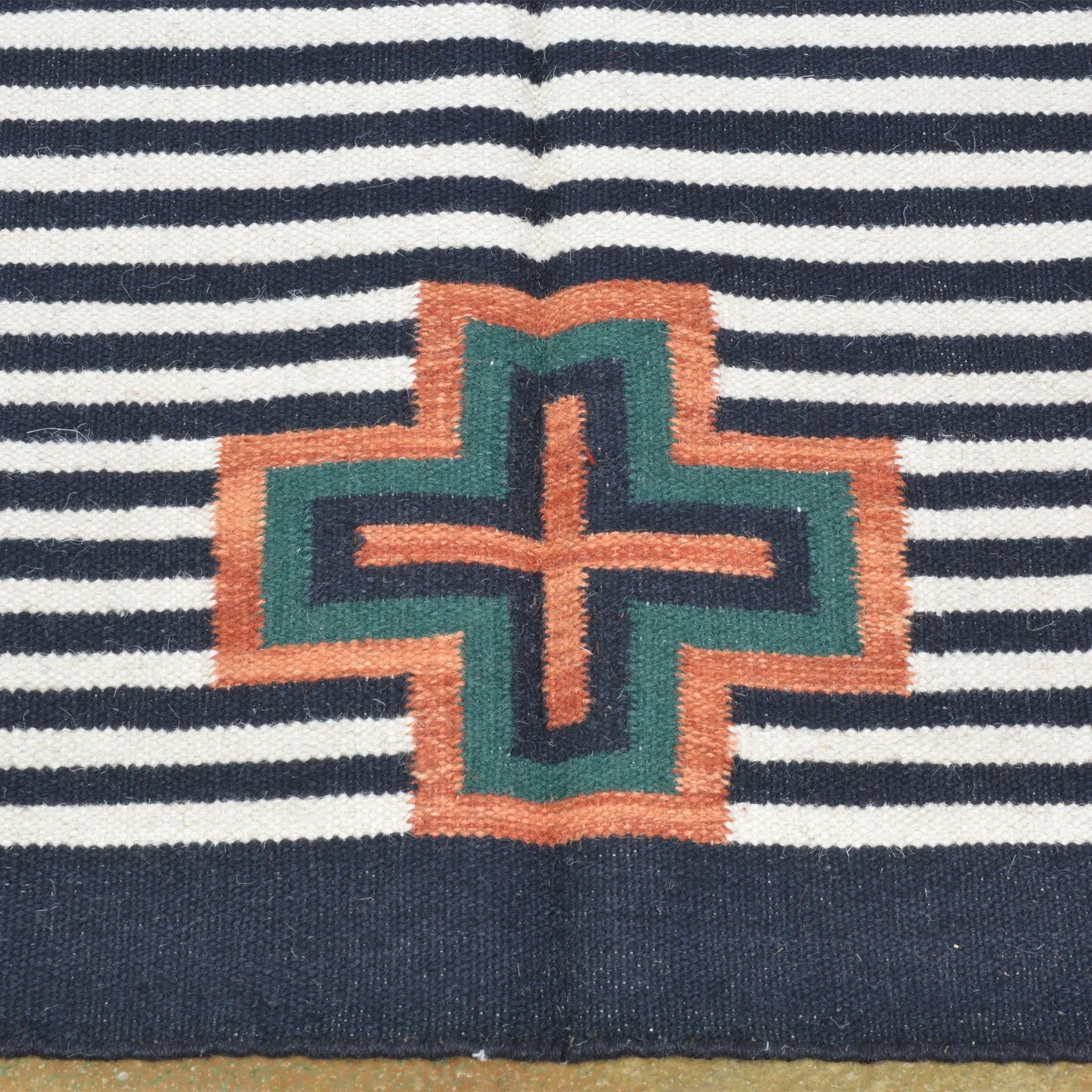 Hand-Woven Southwestern Kilim Geometric Design Handmade Wool Rug (Size 4.0 X 6.0) Brrsf-1074