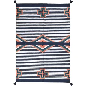 Hand-Woven Southwestern Kilim Geometric Design Handmade Wool Rug (Size 4.0 X 6.0) Brrsf-1074