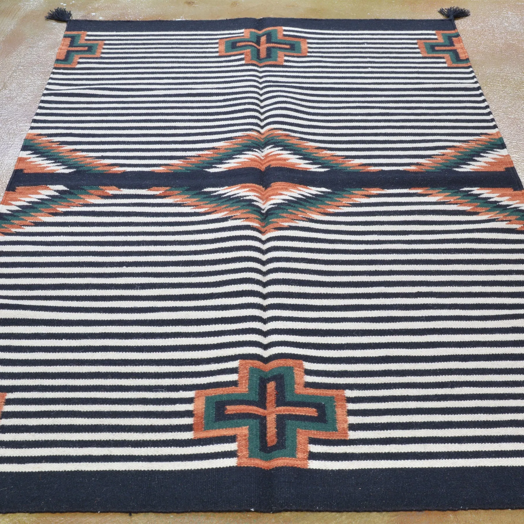 Hand-Woven Southwestern Kilim Geometric Design Handmade Wool Rug (Size 4.0 X 6.0) Brrsf-1074