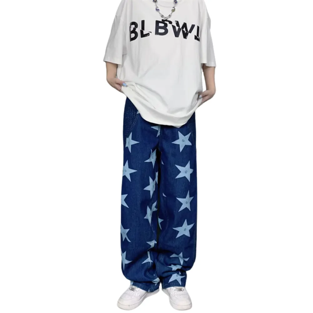 Hip Hop Stars Woven Panel Jeans