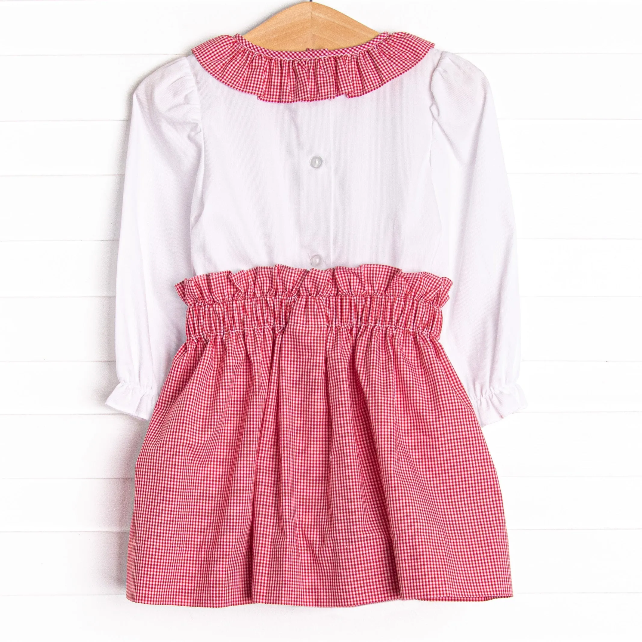 Holiday Holly Smocked Skirt Set, Red