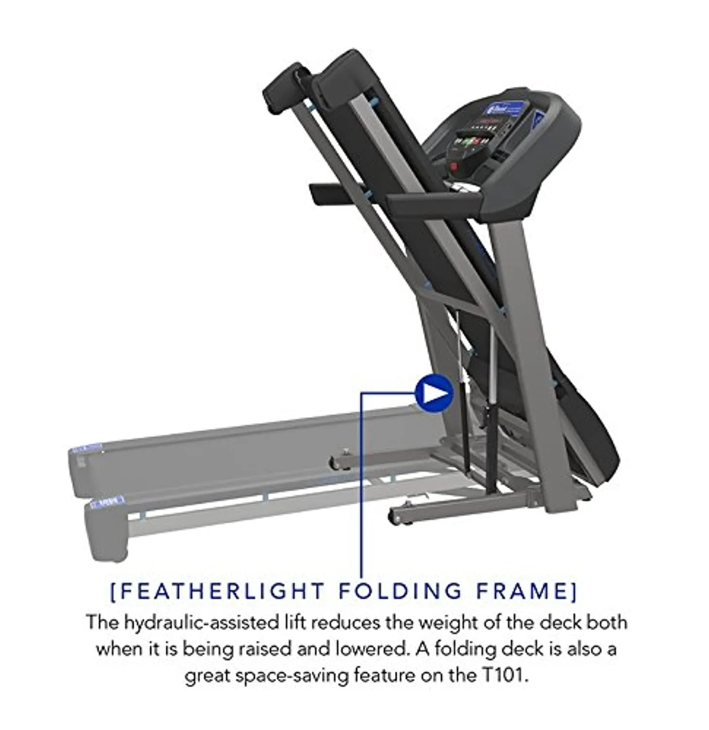 Horizon Fitness T101 Foldable Treadmill for Running and Walking with Bluetooth Connectivity, Incline, 300  lbs Weight Capacity, Running Machine for Home Exercise