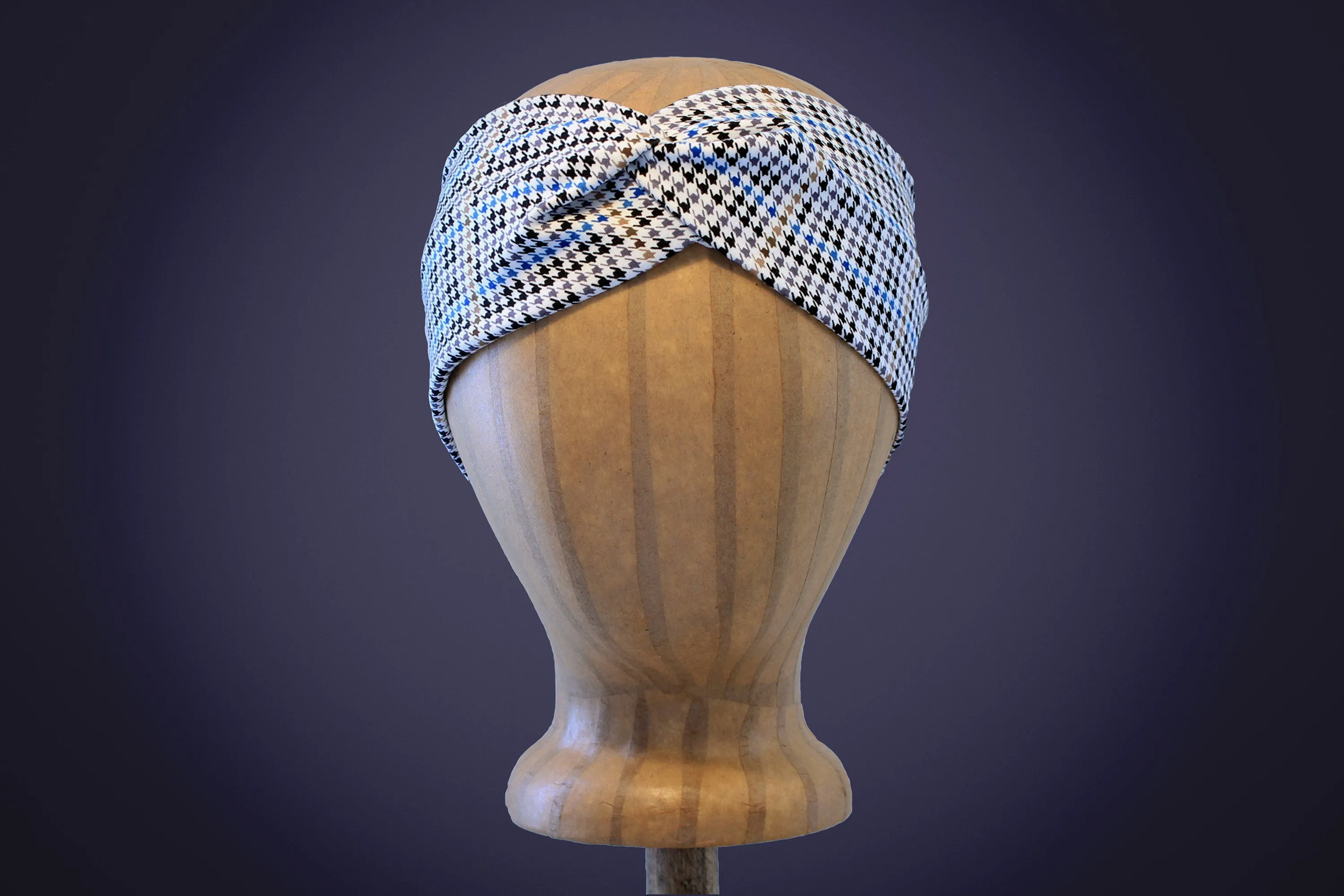 Houndstooth Mix White Headband