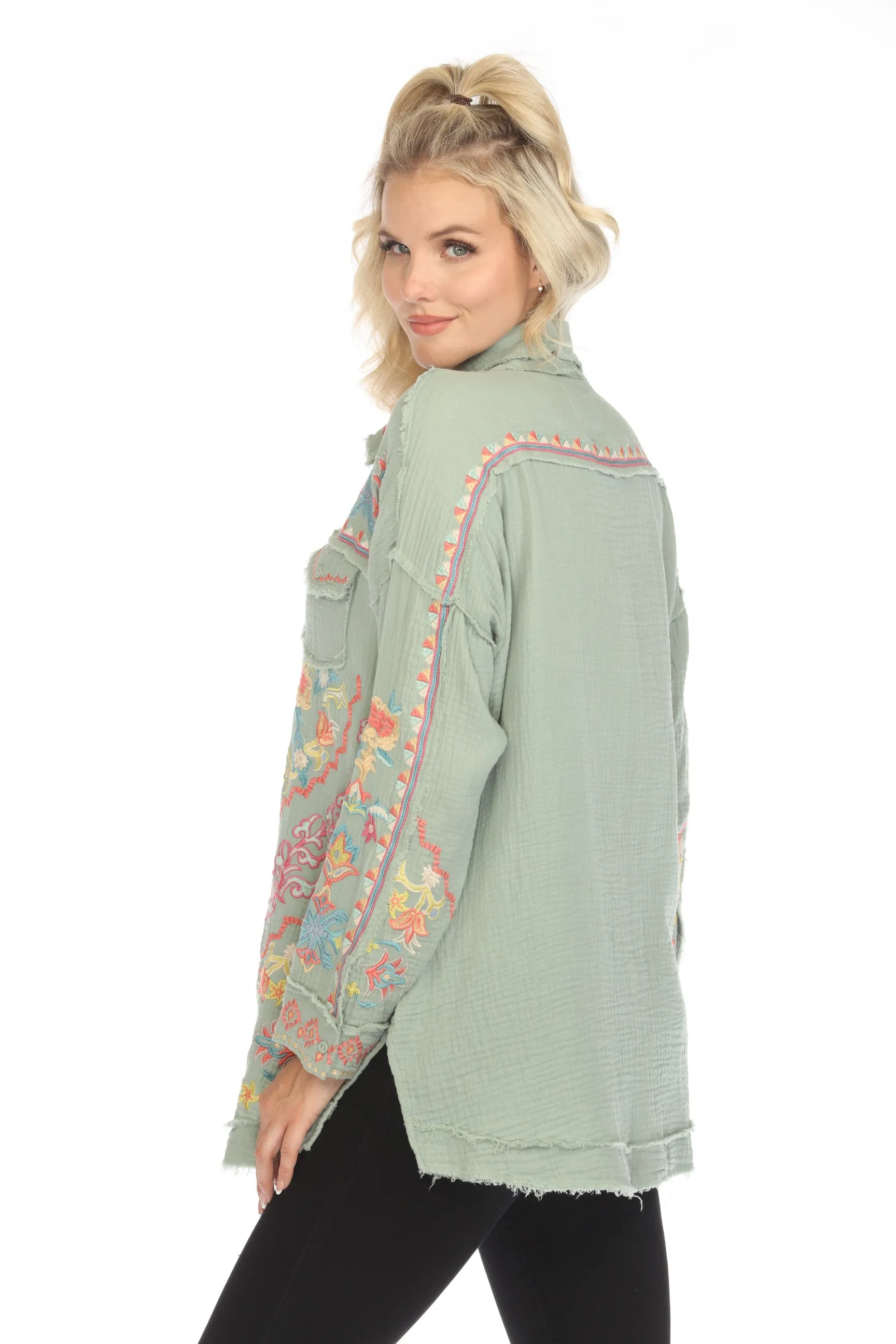Johnny Was Biya Toyah Button-Down Blouse B13124 Boho Chic