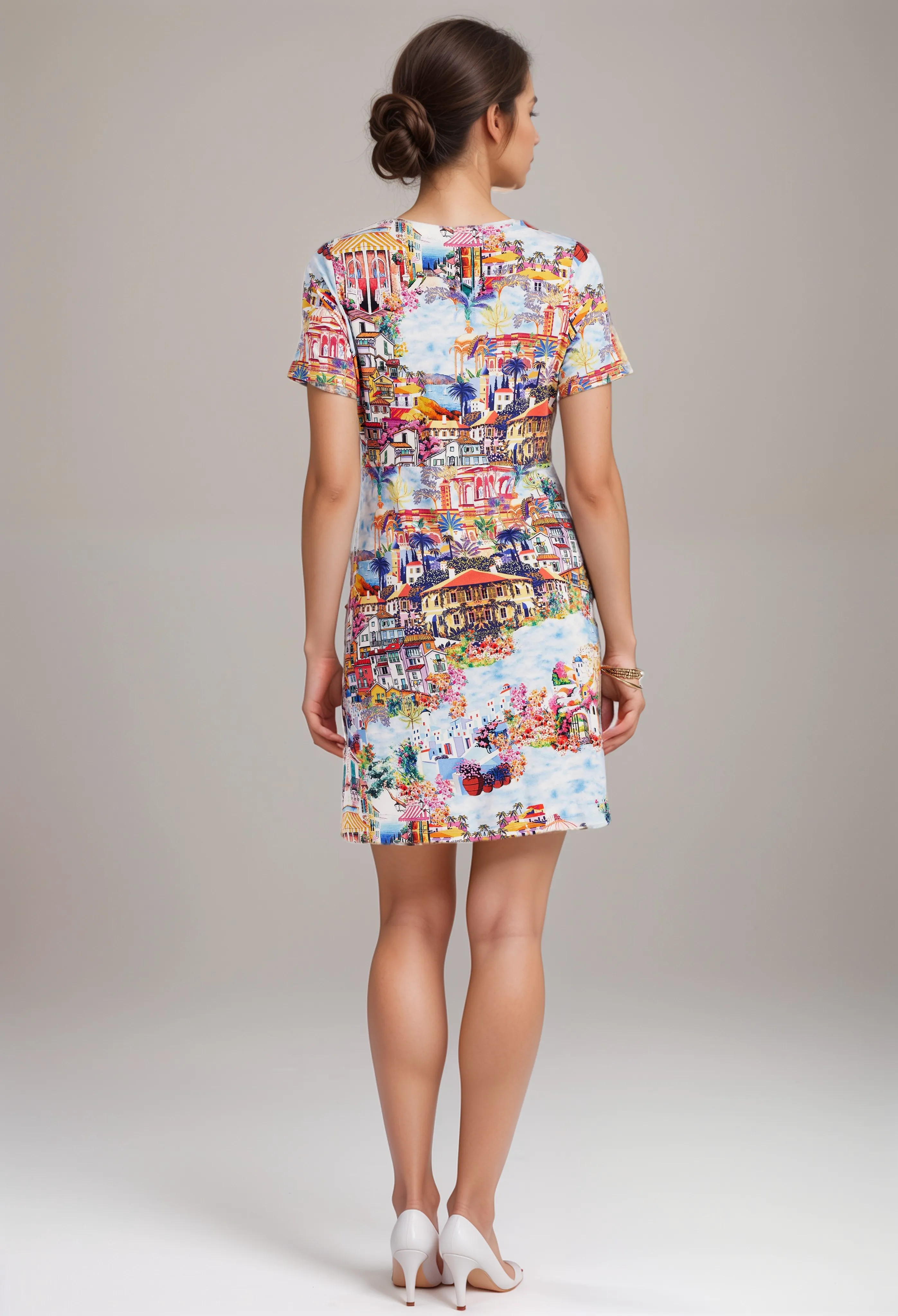Johnny Was Cannes Print Janie Favorite Twist Front Swing Dress T36324 Boho Chic