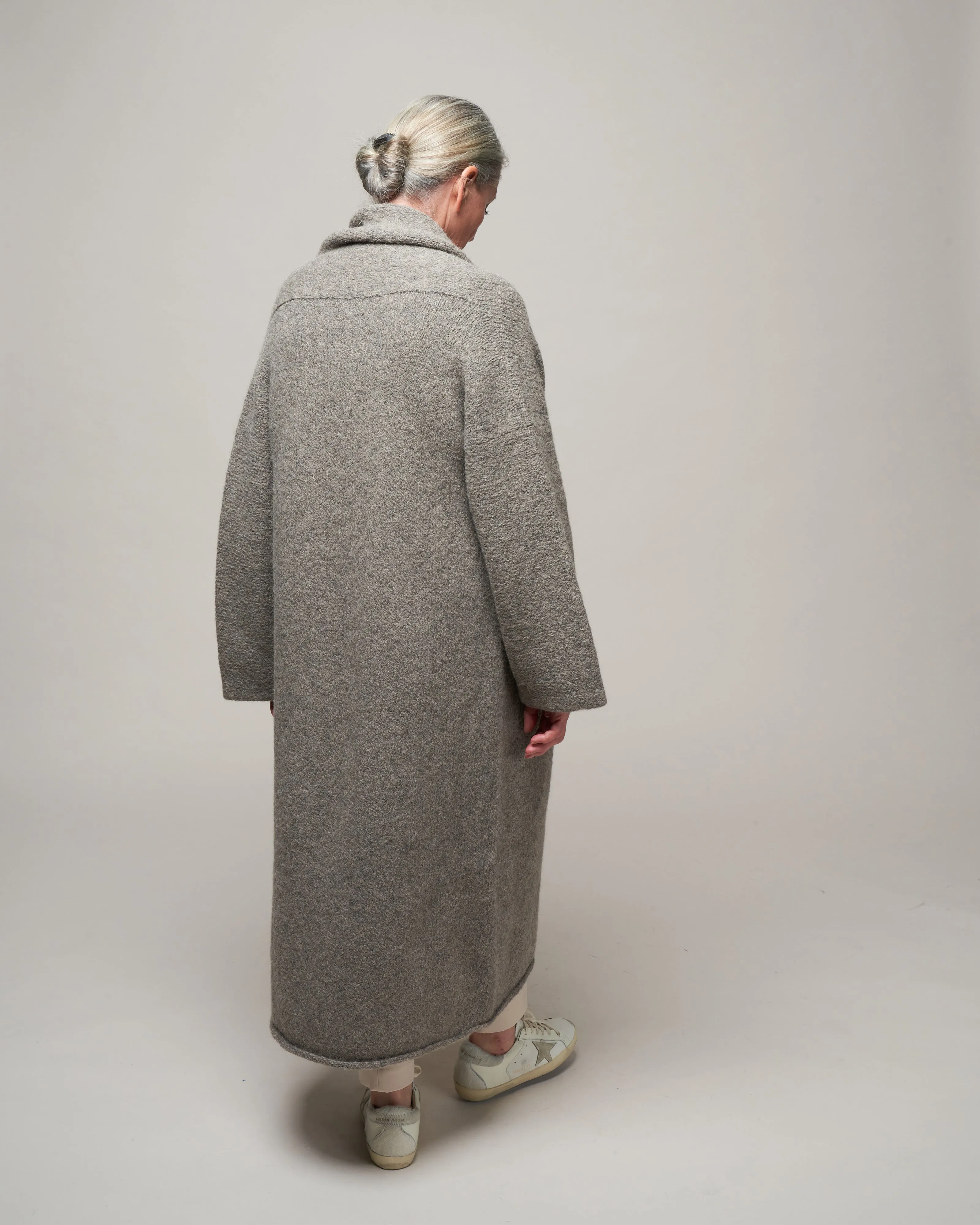 long shawl cardigan - rock