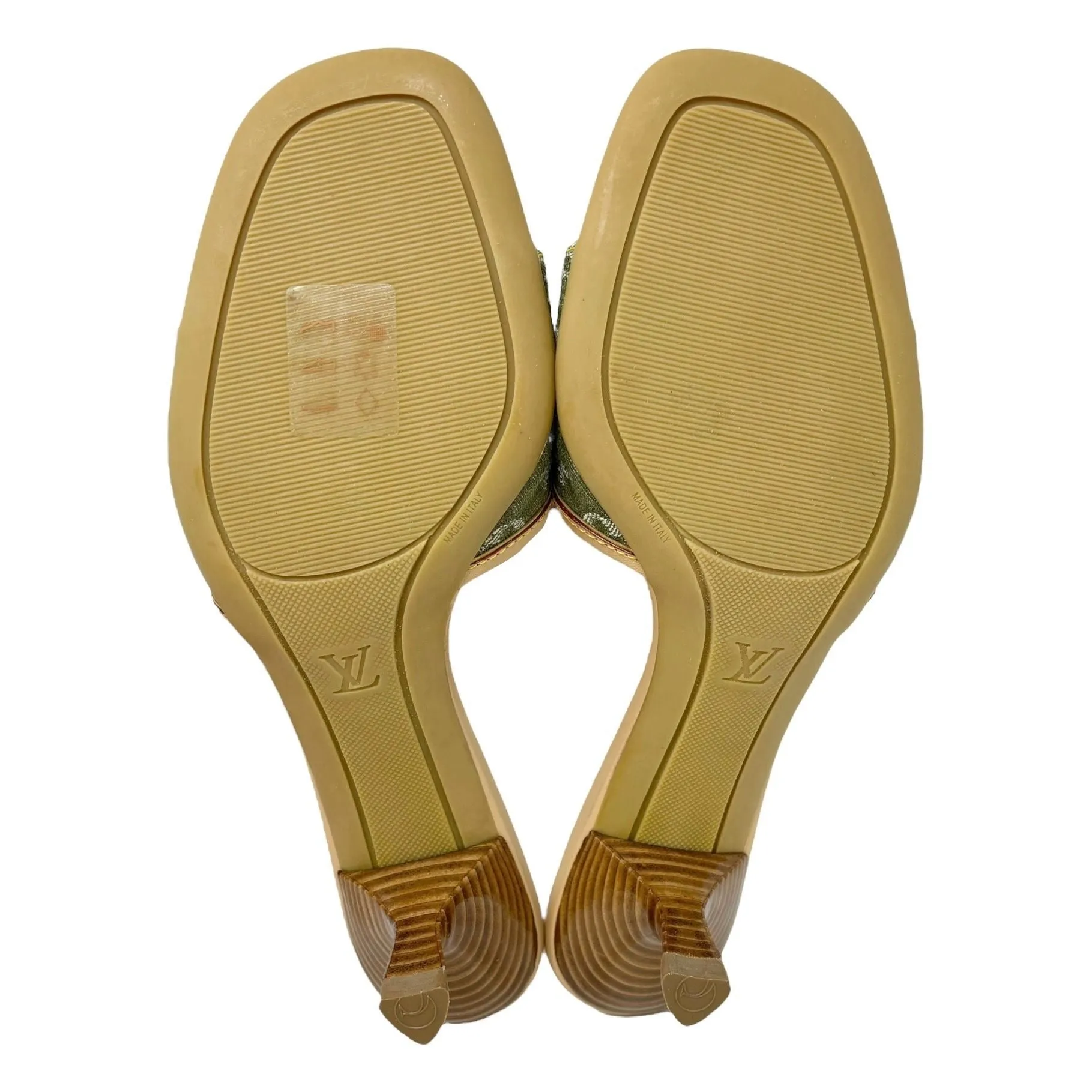 Louis Vuitton Olive Denim Kitten Heels