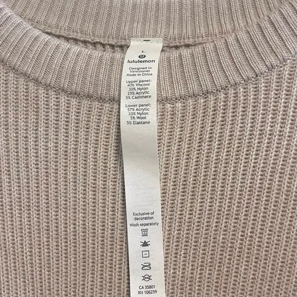 LULULEMON Restful Intention Cashmere Wool Blend Sweater