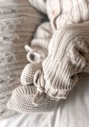 Luna   Luca Organic Booties - Natural