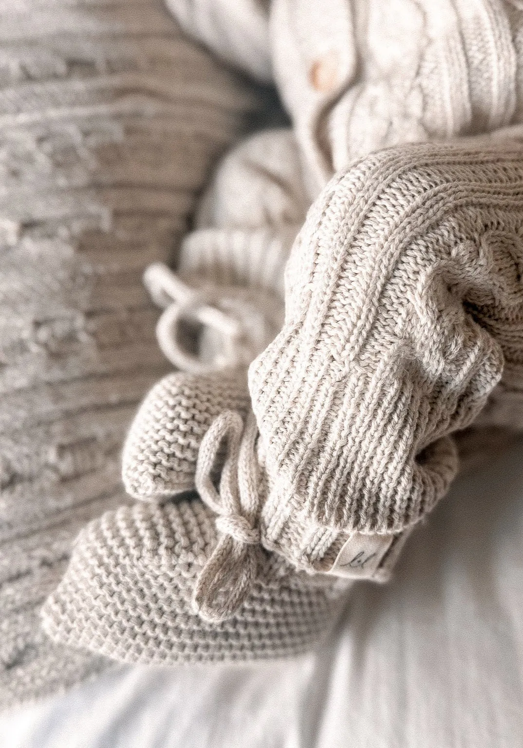Luna   Luca Organic Booties - Natural