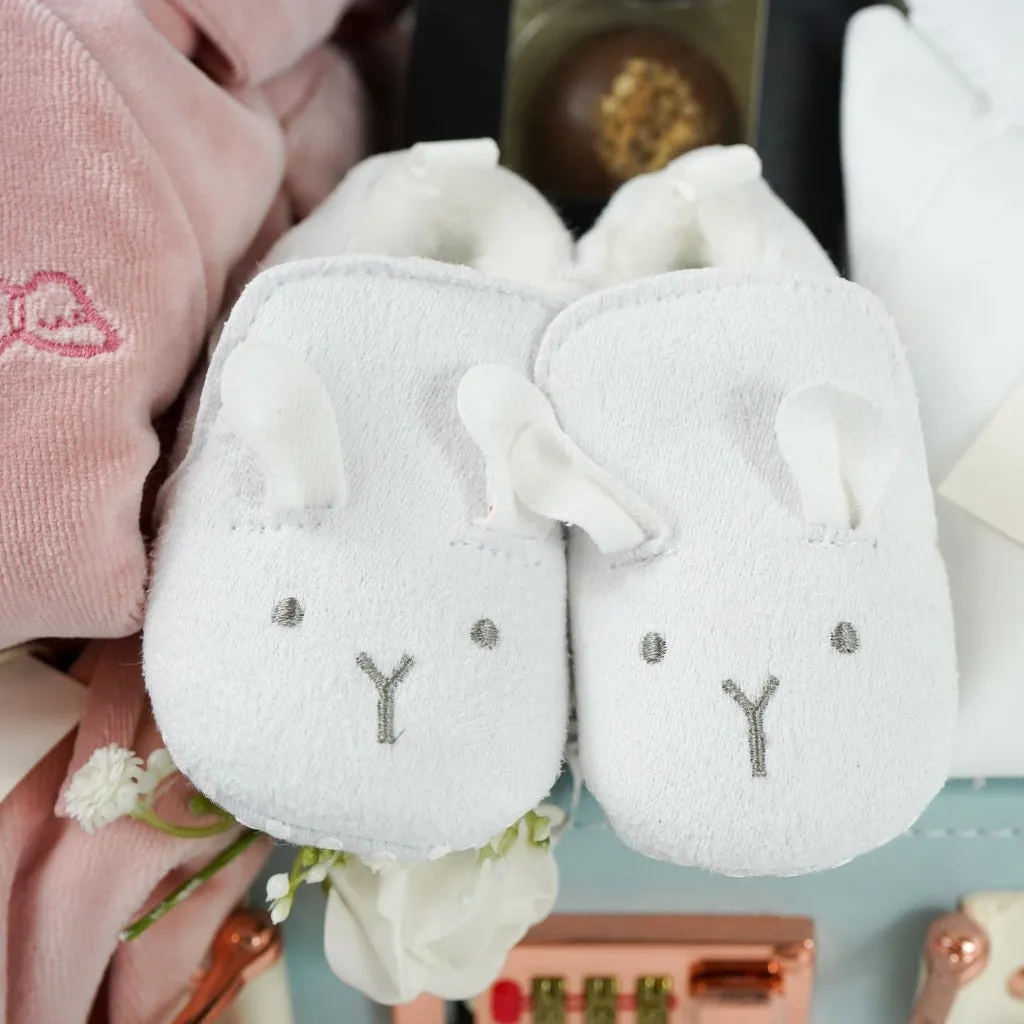 Luxury Baby Keepsake Hamper, Luxury Baby Girl Clothing Set, Steiff Bunny