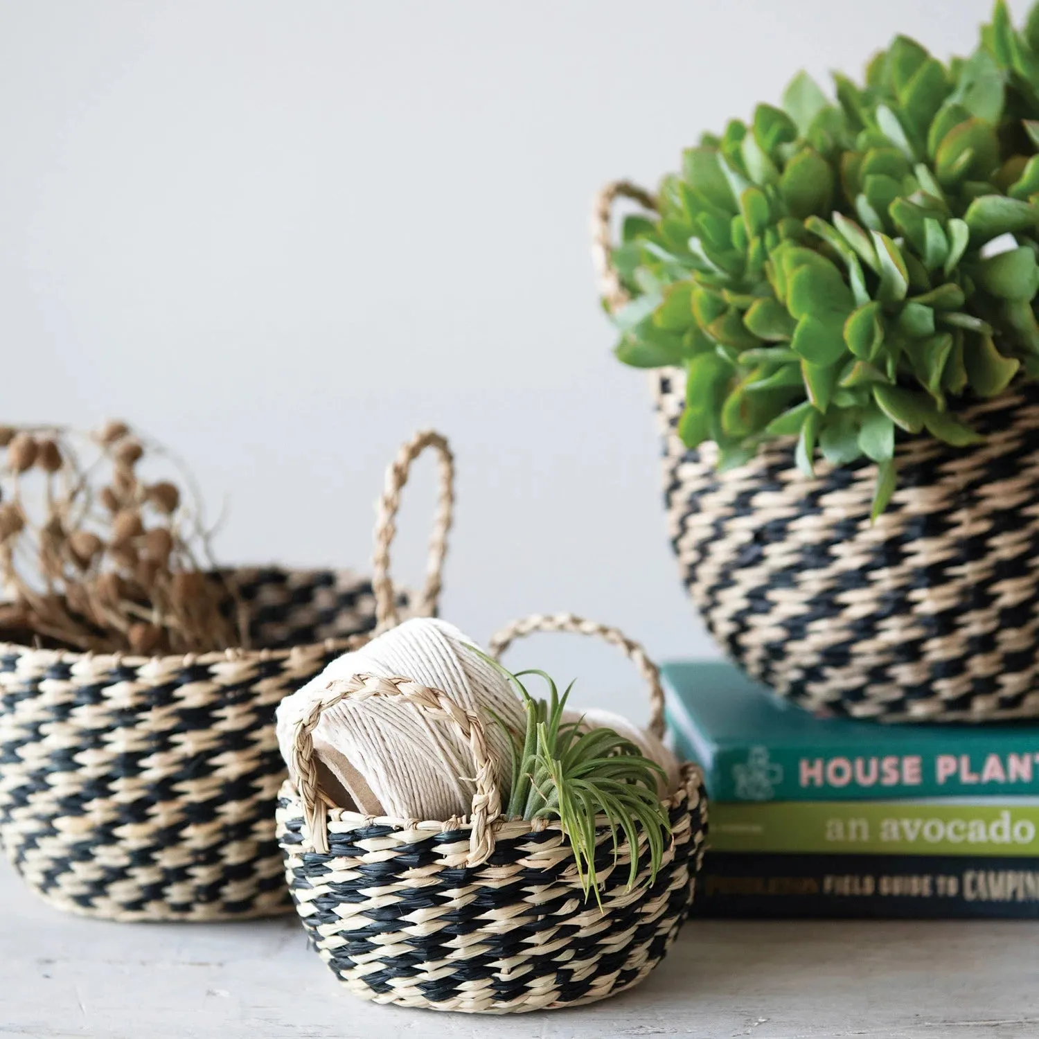 Medium Woven Seagrass Basket with Handles