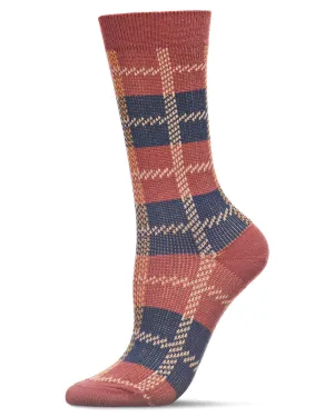 MEMOI MCF07516 MAUVE RETRO VINTAGE PLAID