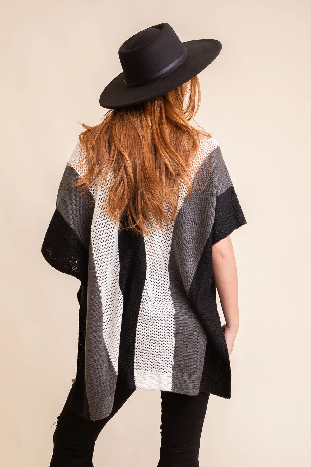 Multi-colored Striped Knit Poncho❤ - 3 colors
