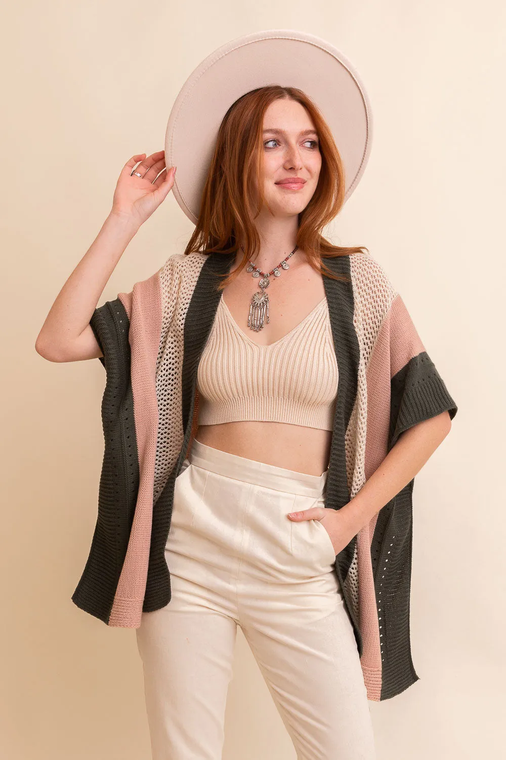 Multi-colored Striped Knit Poncho❤ - 3 colors