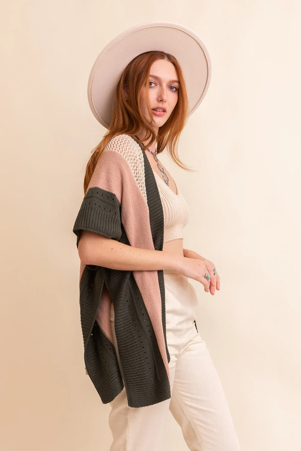 Multi-colored Striped Knit Poncho❤ - 3 colors