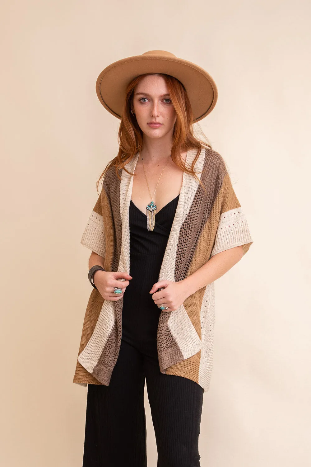 Multi-colored Striped Knit Poncho❤ - 3 colors
