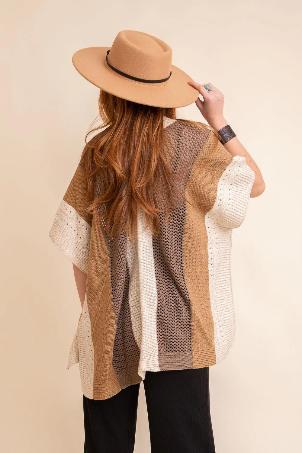 Multi-colored Striped Knit Poncho❤ - 3 colors