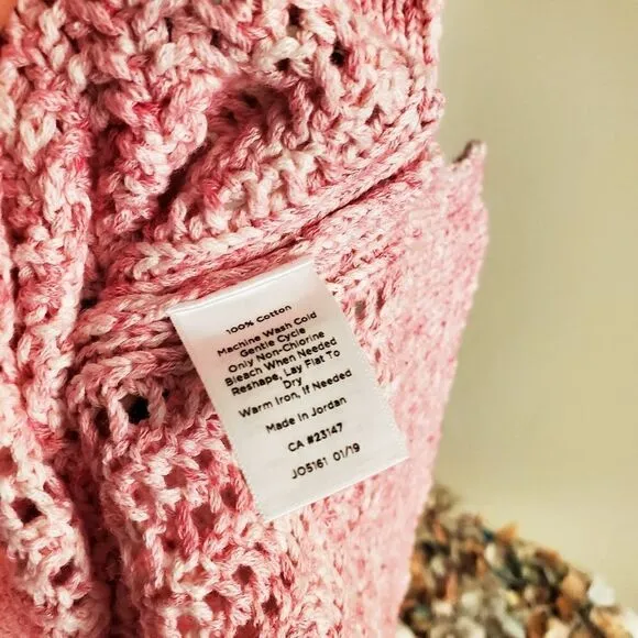New Talbots Pink Knitted Marble Pattern Pull Over Sweater.
