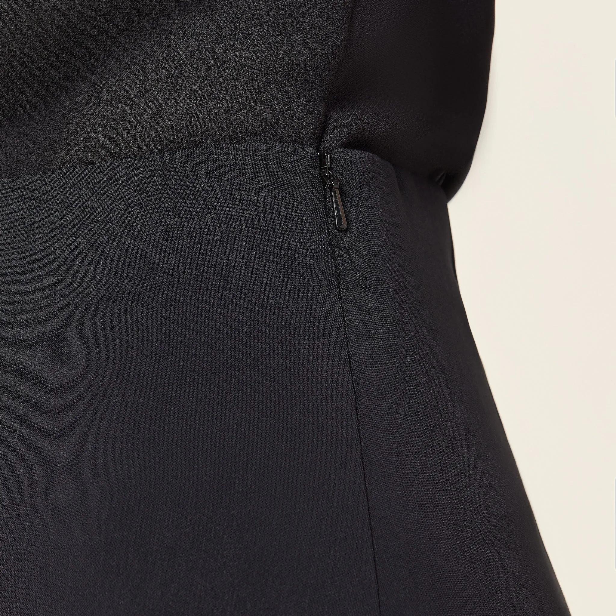 NNT Women's Crepe Stretch Midi A-Line Skirt - Black