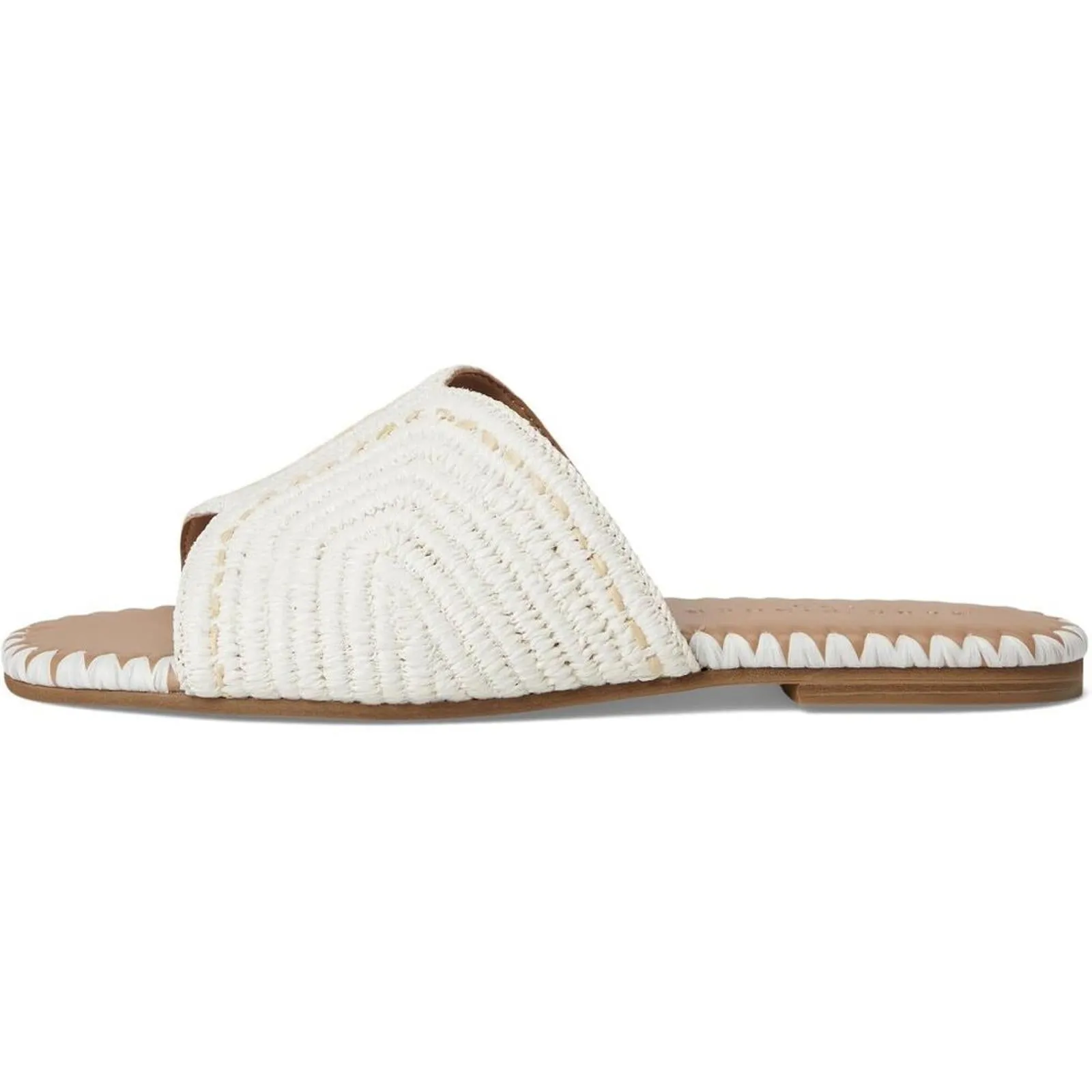 Nottie Cream Woven Flat Slide Sandals