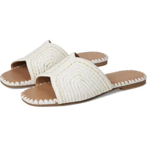 Nottie Cream Woven Flat Slide Sandals