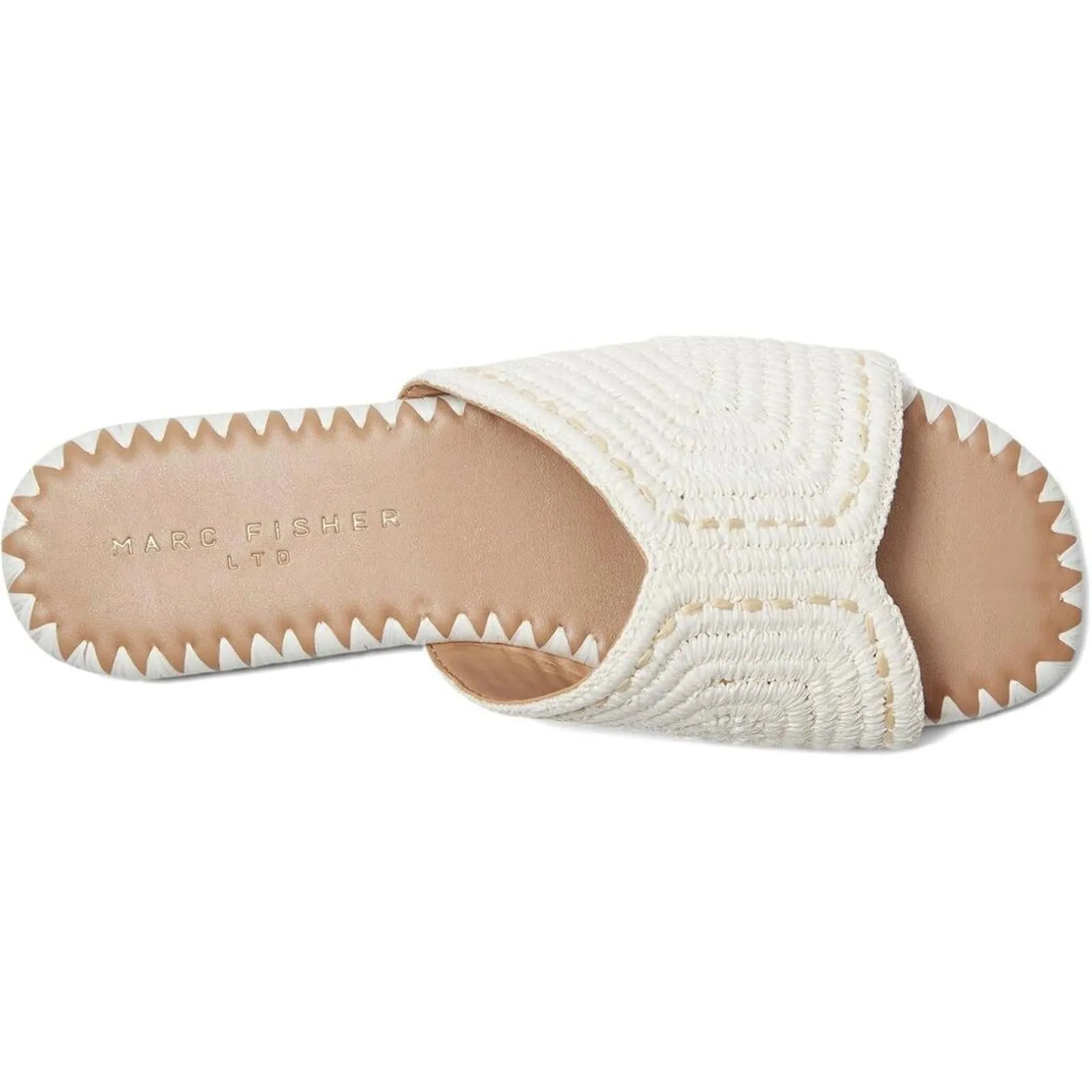 Nottie Cream Woven Flat Slide Sandals