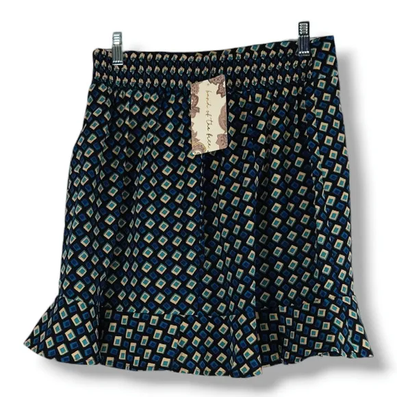 NWT B.O.G. Band of the Free Colette Mini Skirt Sz. M [8-10] Teal Diamond