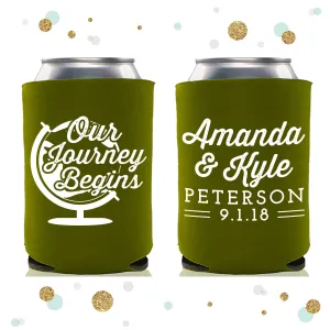 Our Journey Begins - Wedding Can Cooler #123R